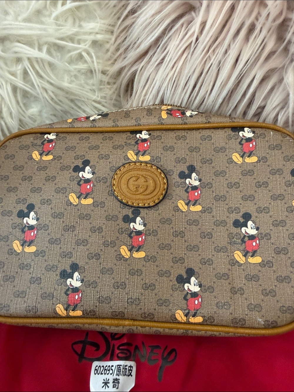 Disney Brown Mickey Canvas Crossbody Pouch - Picture 14 of 17
